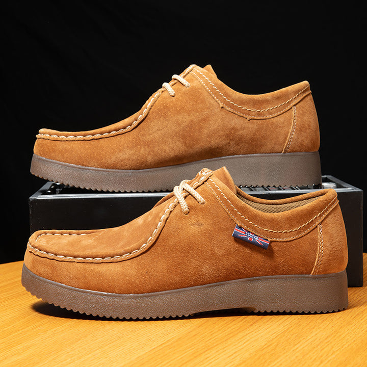 Men's suede moccasin lace-ups with cushioned comfort insole Mune Fashion