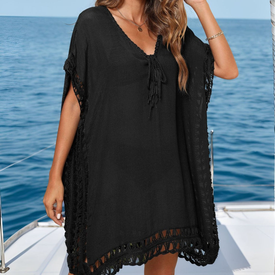 Women's airy beach cover-up with decorative crochet accents Mune Fashion
