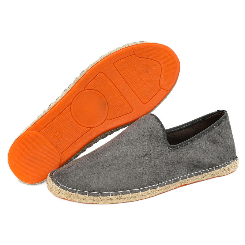 Men's espadrilles made of suede with braided jute trimming and slip-resistant rubber sole Mune Fashion