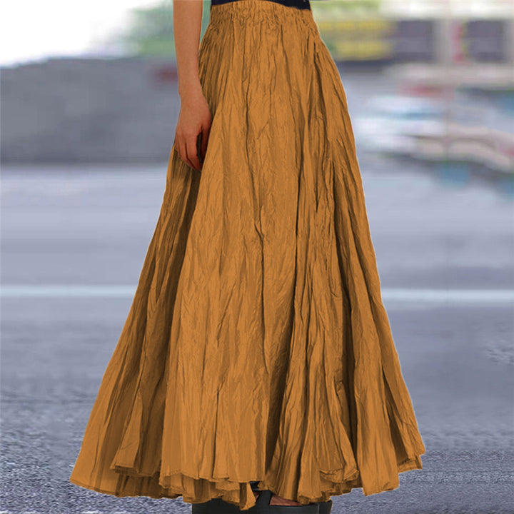 Ladies nan further maxi skirt with wrinkled look and elastic waistband Mune Fashion