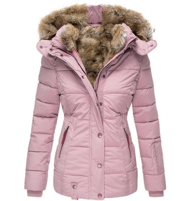 Women's padded parka with fitted cut and faux fur hood Mune Fashion