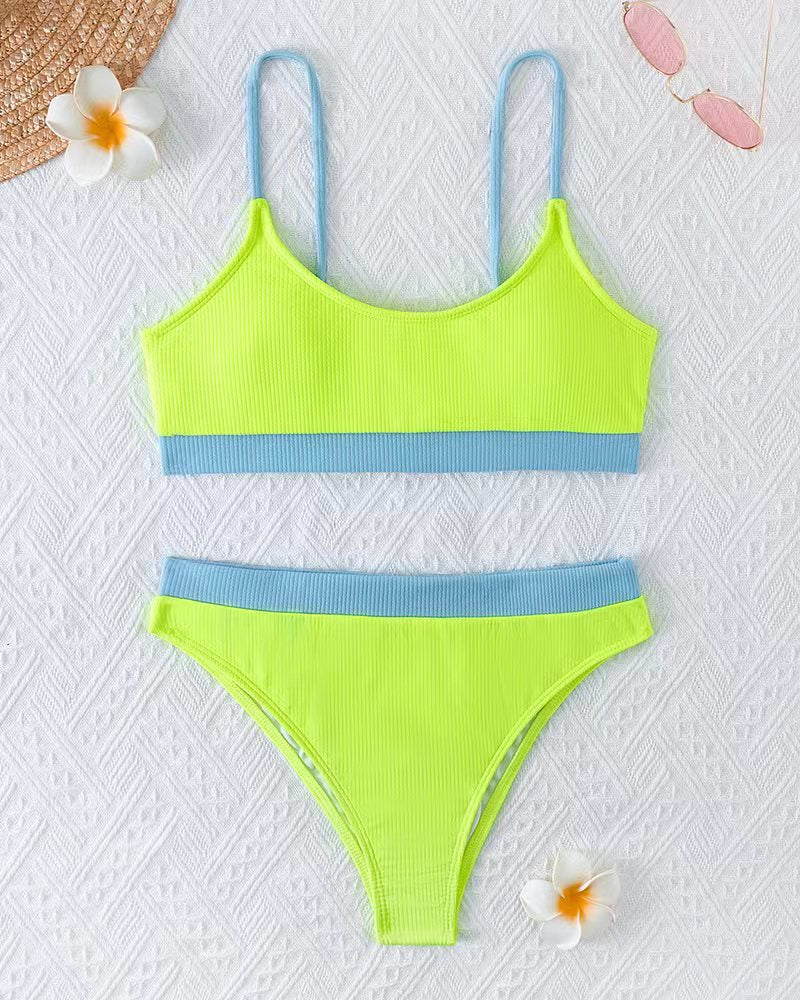 Women's bikini set with sophisticated ribbed details and high waist Mune Fashion