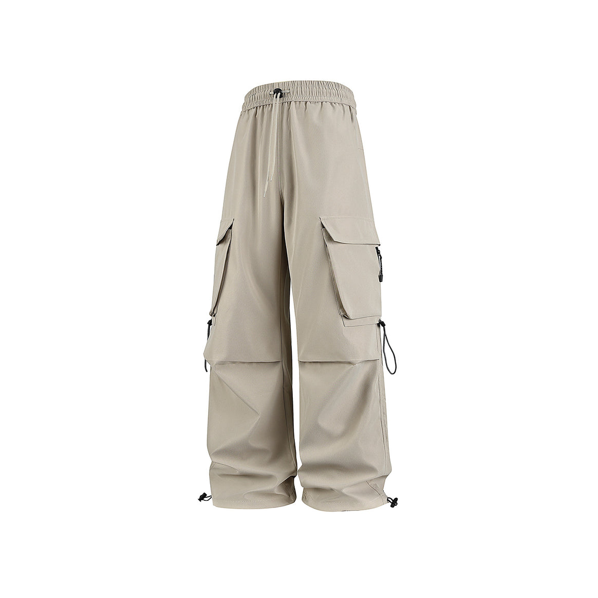 Herren Baggy‑Cargohose im Tech‑Utility‑Stil mit elastischem Tunnelzugbund, großen Klappfächern und Zipper‑Details Mune Fashion