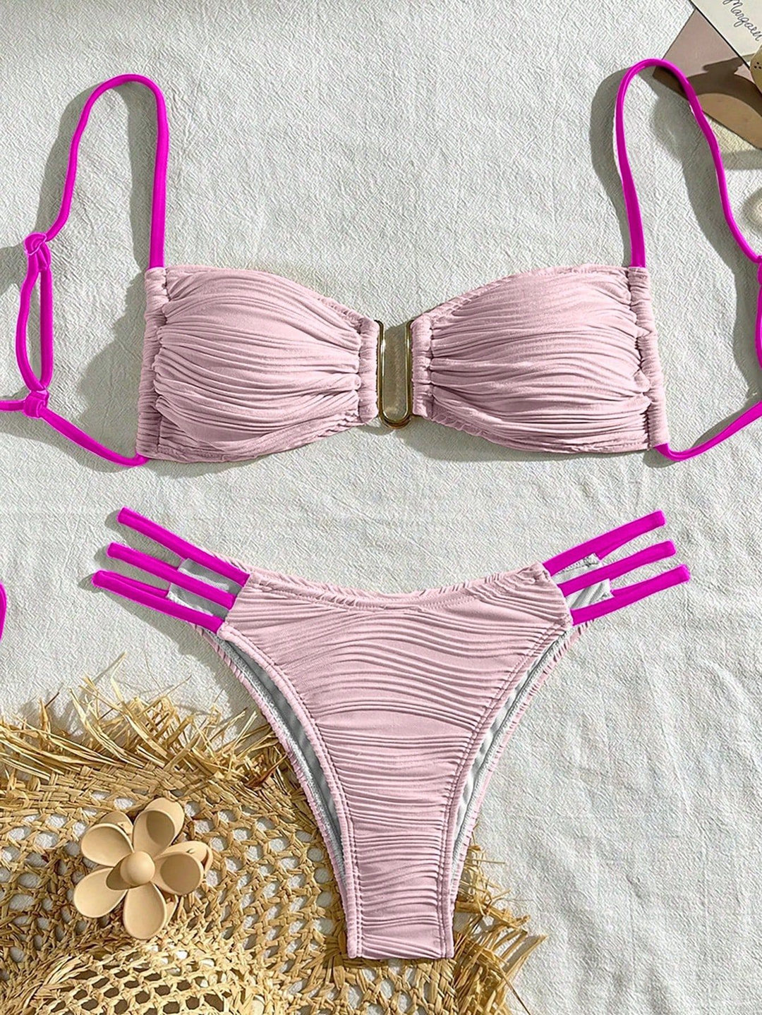 Ladies Bikini Set with sophisticated pleat design and fashionable accents Mune Fashion