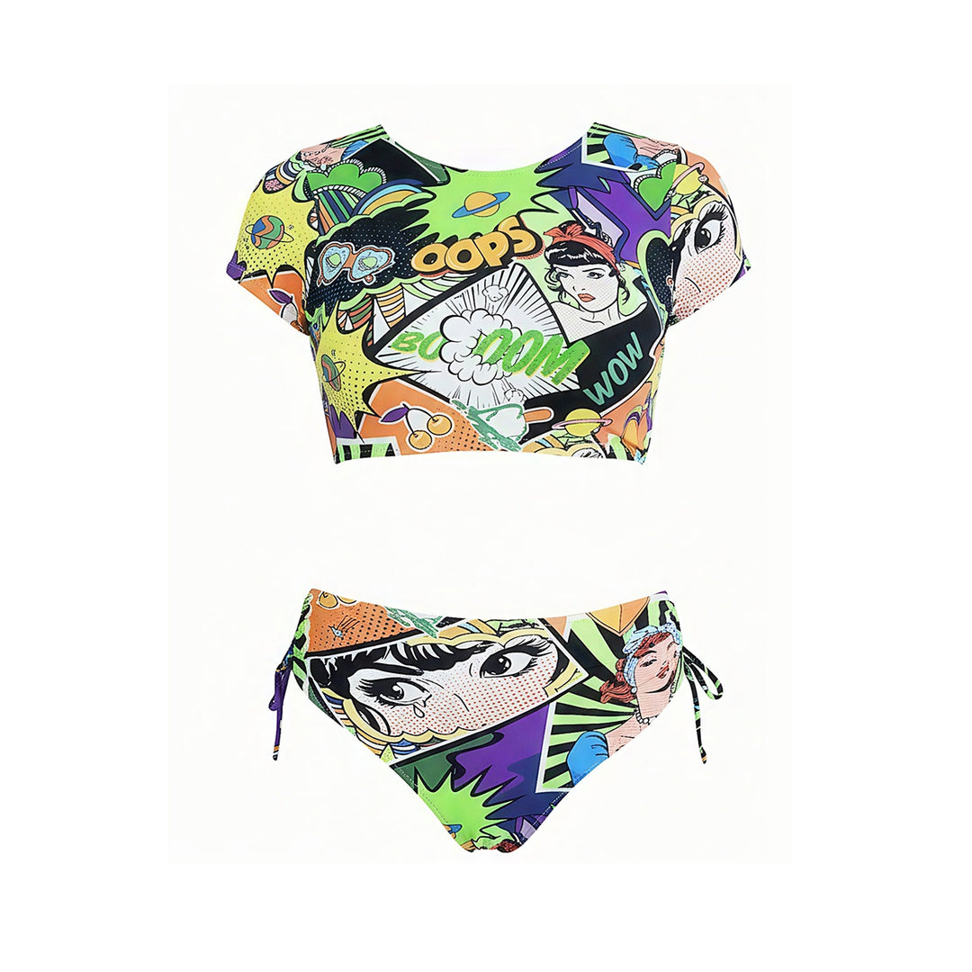 Women's Crop Top Bikini with Floral Design Mune Fashion