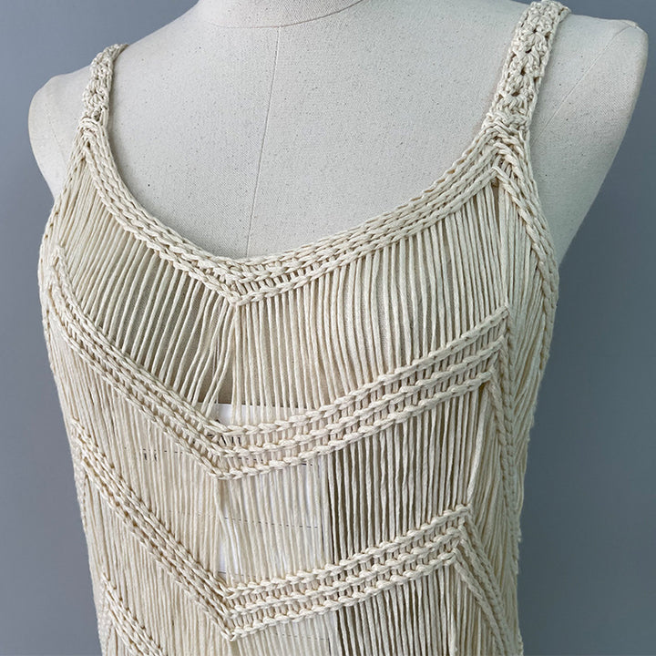 Women's transparent crochet beach cover-up Mune Fashion