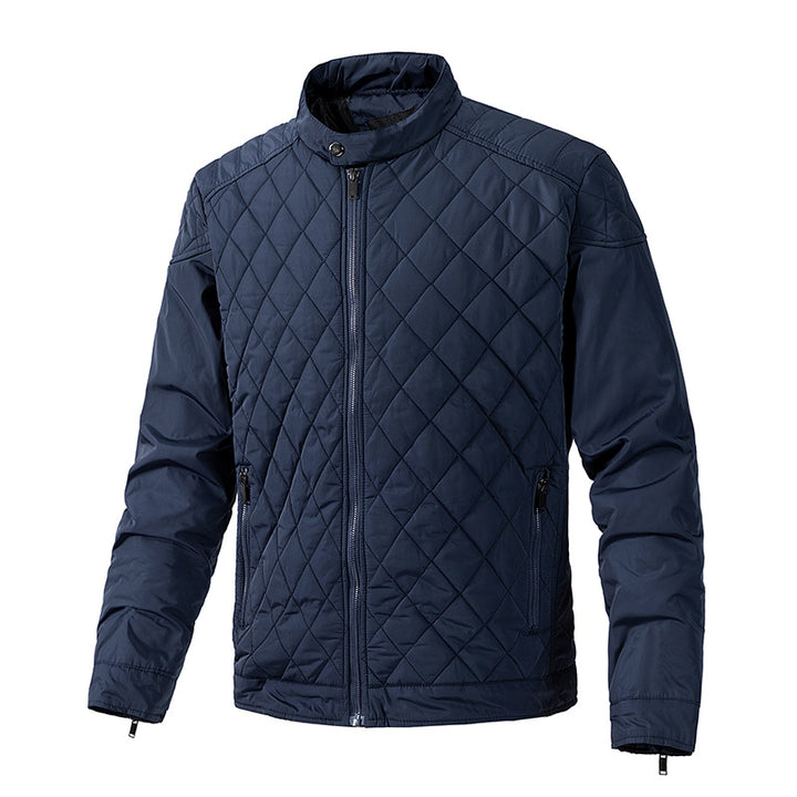 Men's quilted lightweight thermal jacket with stand-up collar and zipper Mune Fashion