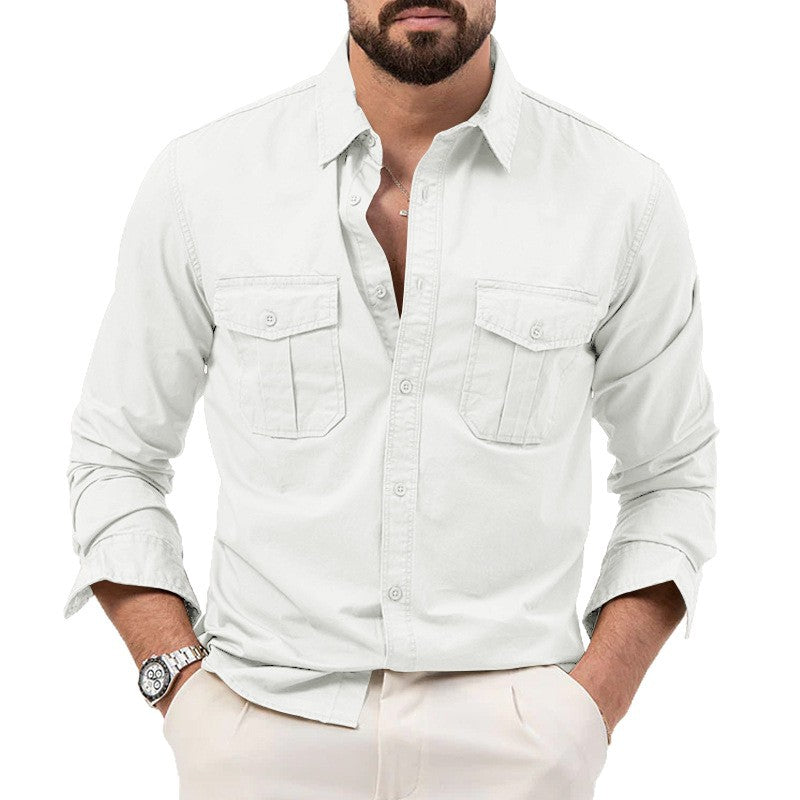Men's shirt with chest pockets and Kent collar, casual regular fit made of cotton mix Mune Fashion