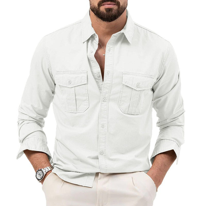 Men's shirt with chest pockets and Kent collar, casual regular fit made of cotton mix Mune Fashion