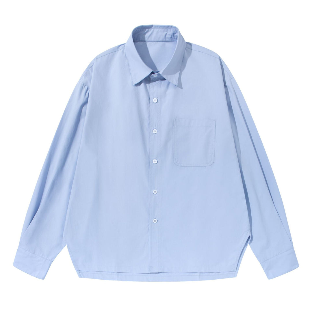 Women's Oversize Boxy Shirt Blouse made of lightweight cotton blend with chest pocket Mune Fashion