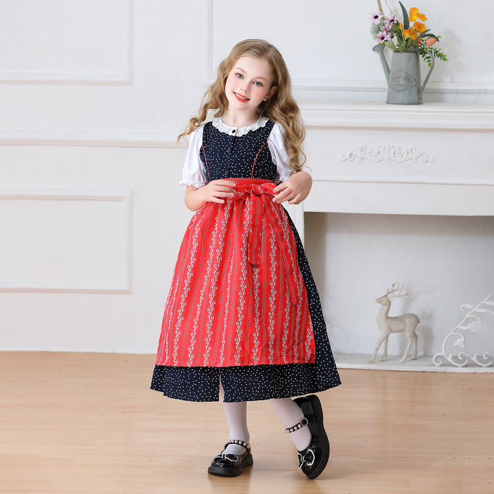 Ladies nan traditional dirndl dress for girls with detachable apron Mune Fashion