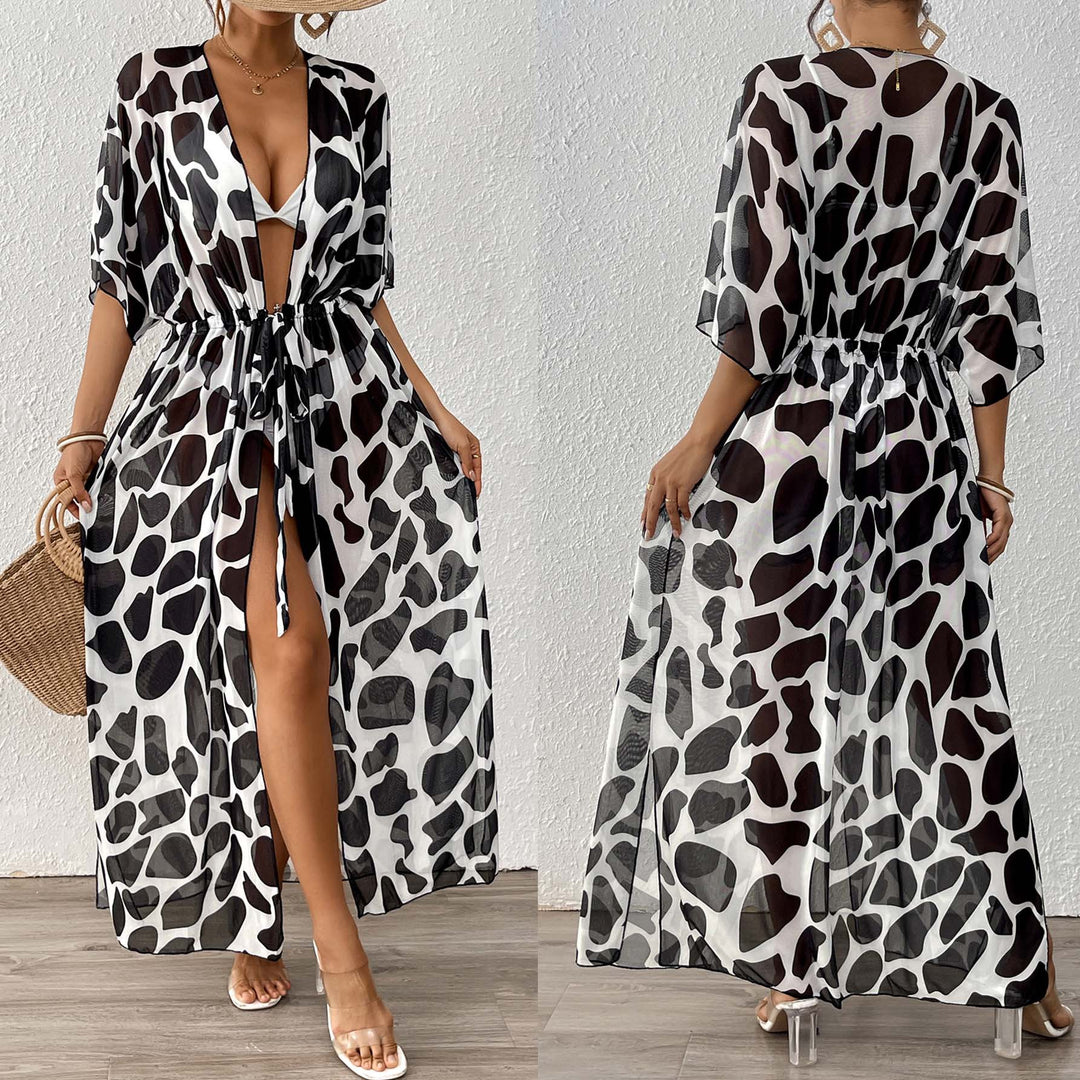 Women's fashionable beach kaftan with side drawstring Mune Fashion