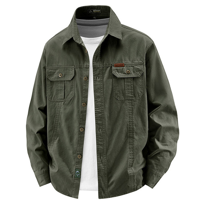 Men's lightweight overshirt jacket with flap chest pockets and classic shirt collar Mune Fashion