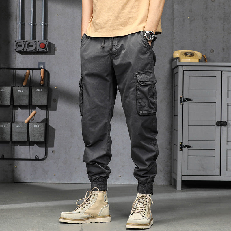 Herren Cargo-Jogginghose im Utility‑Stil mit Tunnelzugbund, Mehrfachtaschen und Reißverschluss‑Knöchel Mune Fashion