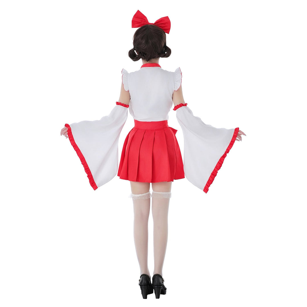 Women playful costume dress with swinging sleeves and decorative bows Mune Fashion