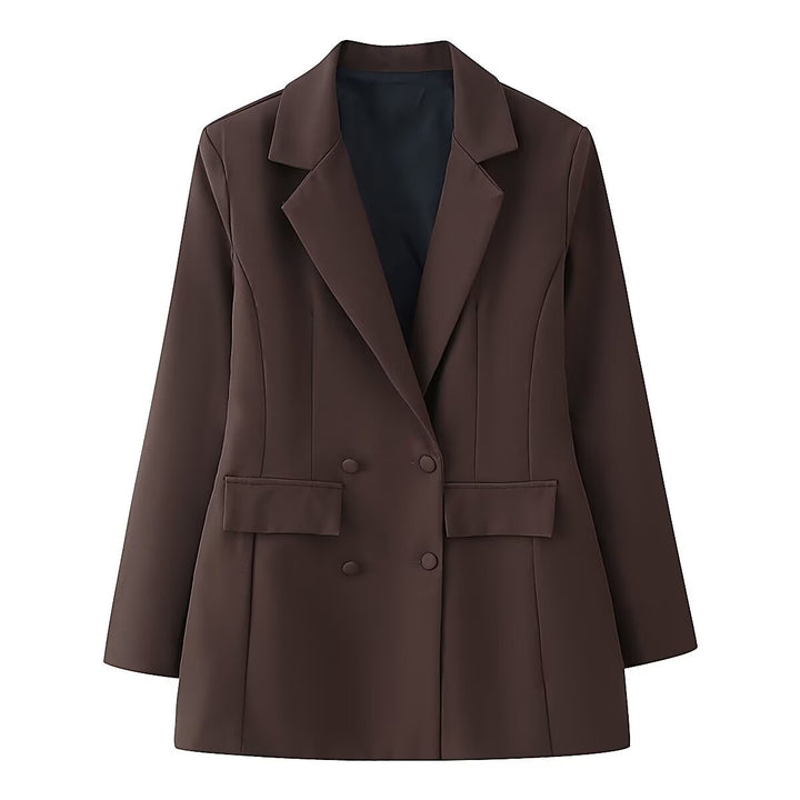 Women's tailored double-breasted blazer with patch pockets and Viennese seams Mune Fashion