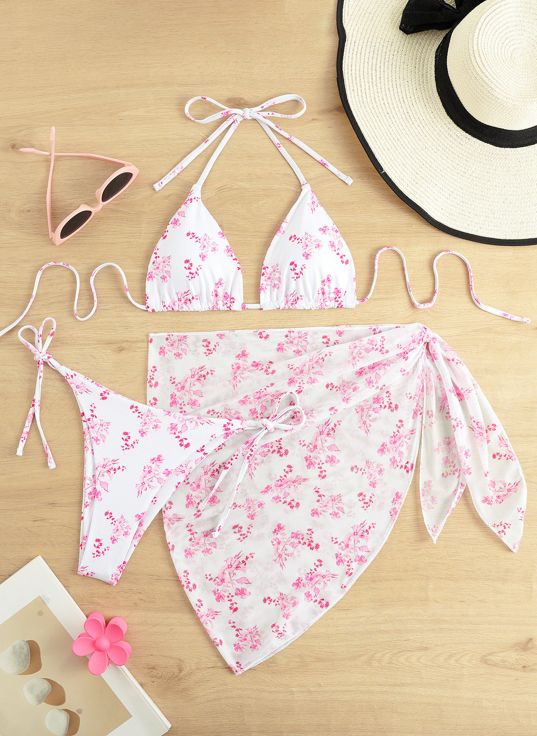 Women's Triangle Bikini Set with Elegant Wrap Skirt Mune Fashion