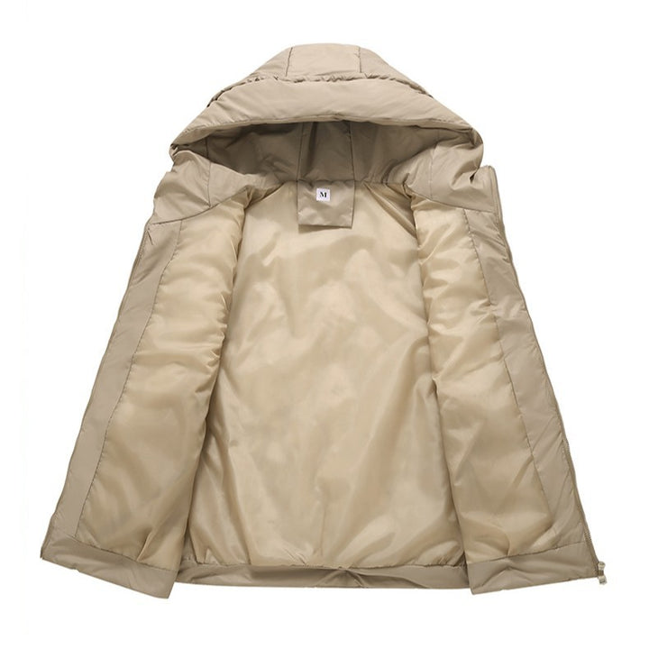 Women longer cut quilted vest with hood, wave quilting and detachable zipper Mune Fashion