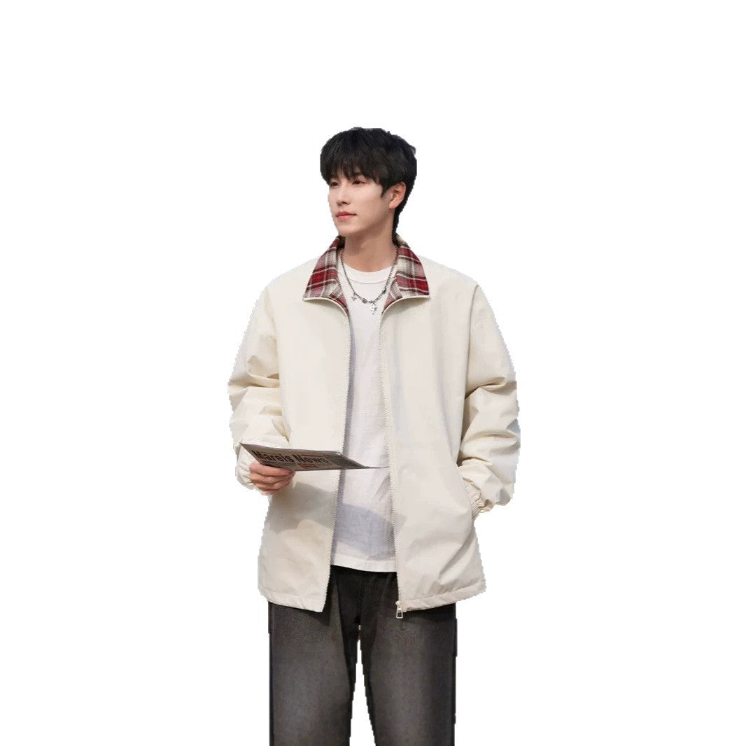 Men's Trendy Transitional Jacket with Check Pattern Mune Fashion