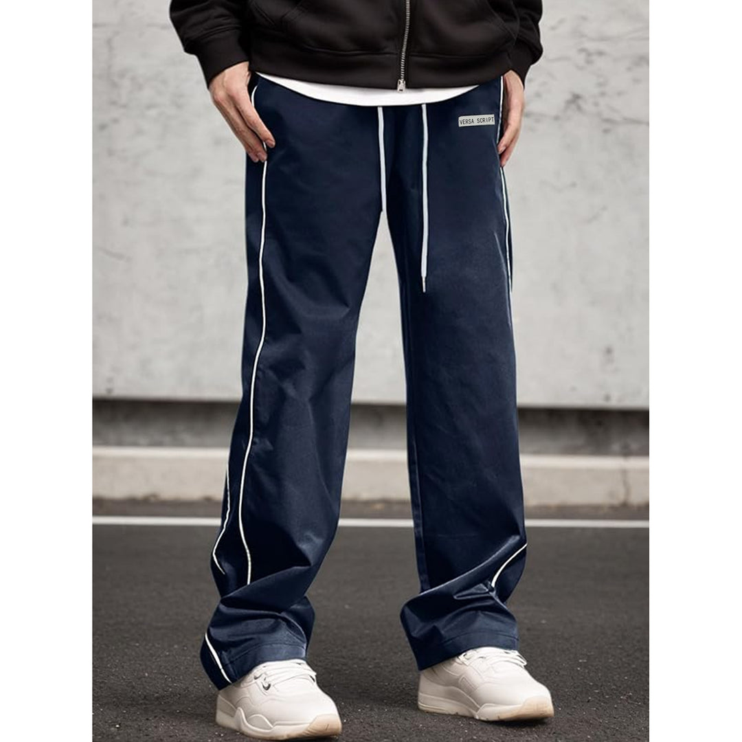 Men's Sporty Leisure Pants with Side Contrast Stripes Mune Fashion