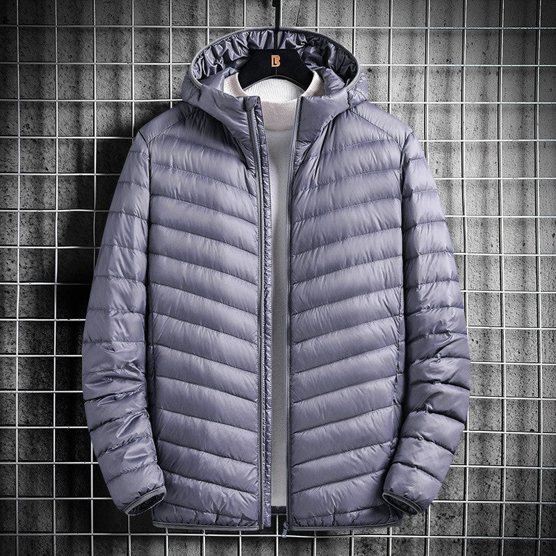 Men's nan ultralight padded jacket with hood, windproof outer shell and packable thermal lining Mune Fashion