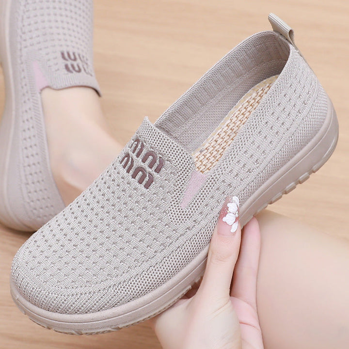 Women Breathable Casual Slip-On Sneakers with Elastic Upper Mune Fashion