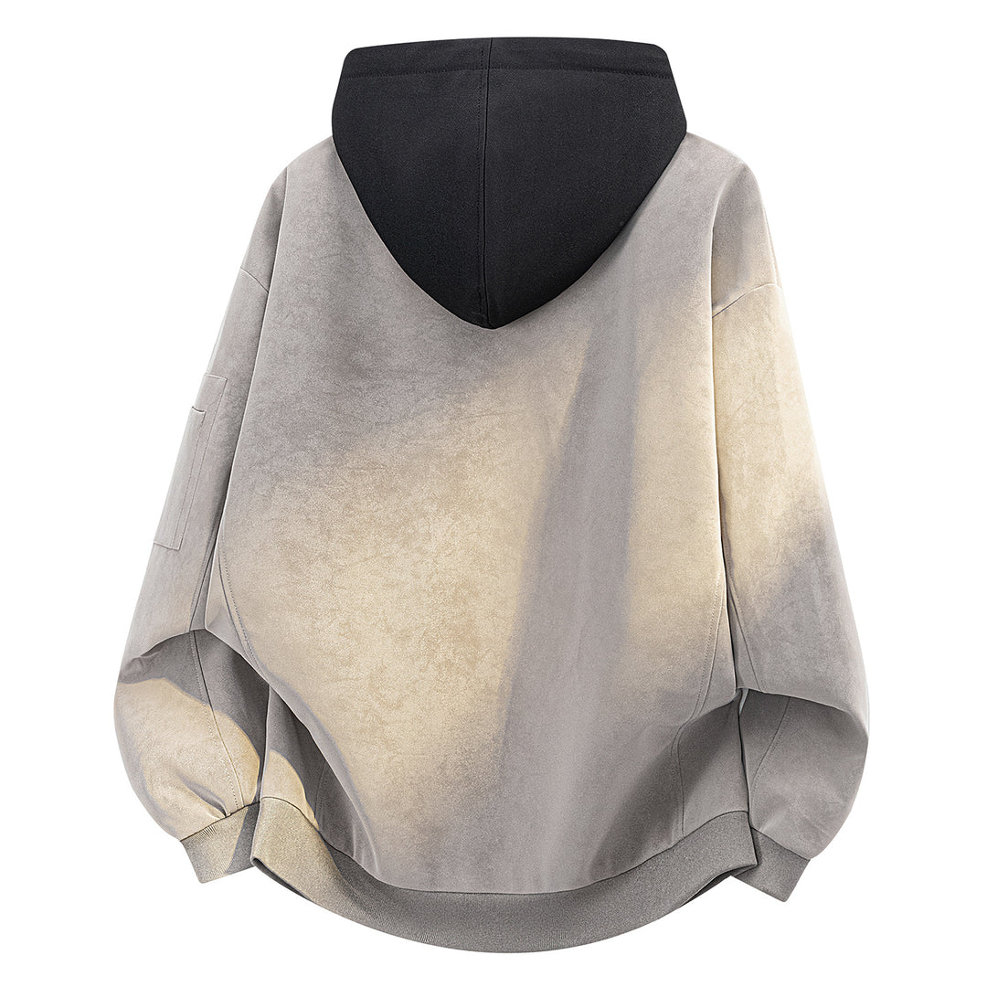 Men's Oversized Bomber Jacket with Hood in Suede Look & Arm Pocket Mune Fashion