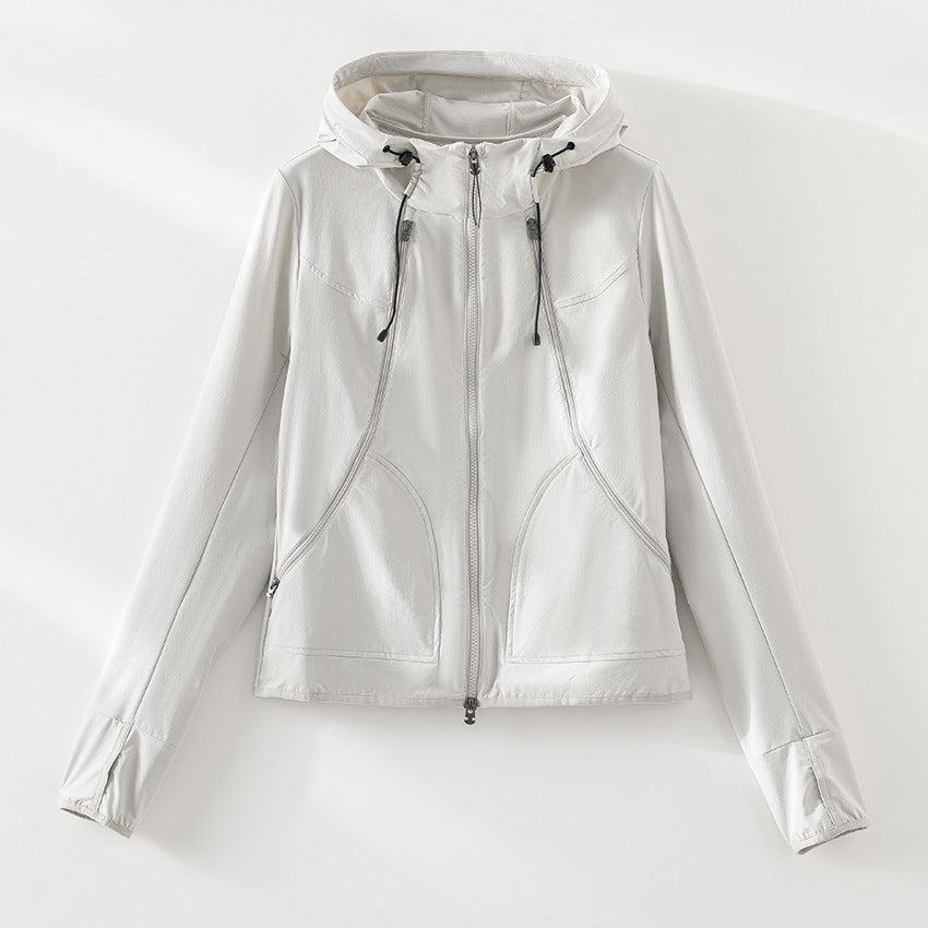 Women's Ultralight Hooded Windbreaker with Two-Way Zipper Mune Fashion