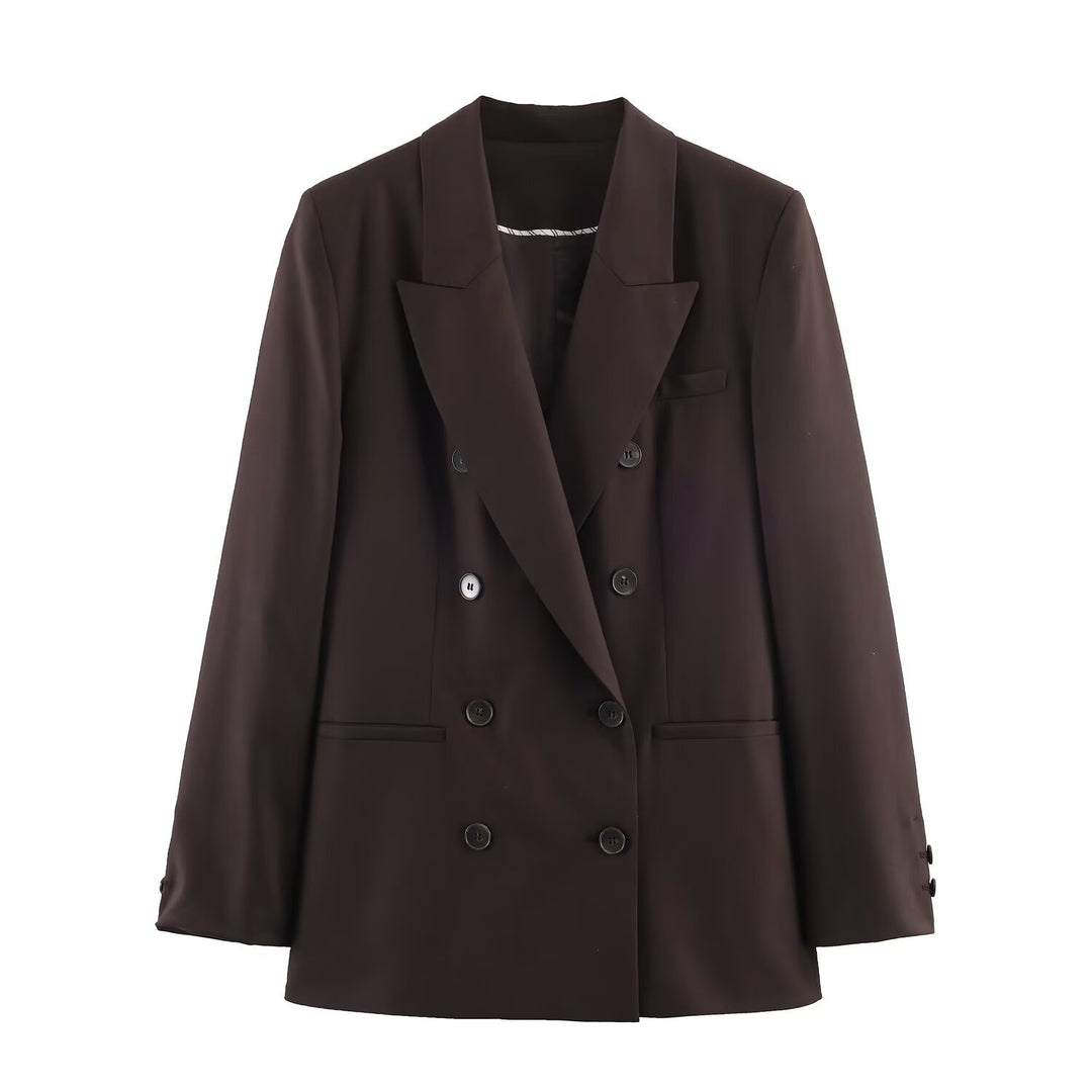 Women's high-waisted, straight-cut suit trousers with crease Mune Fashion