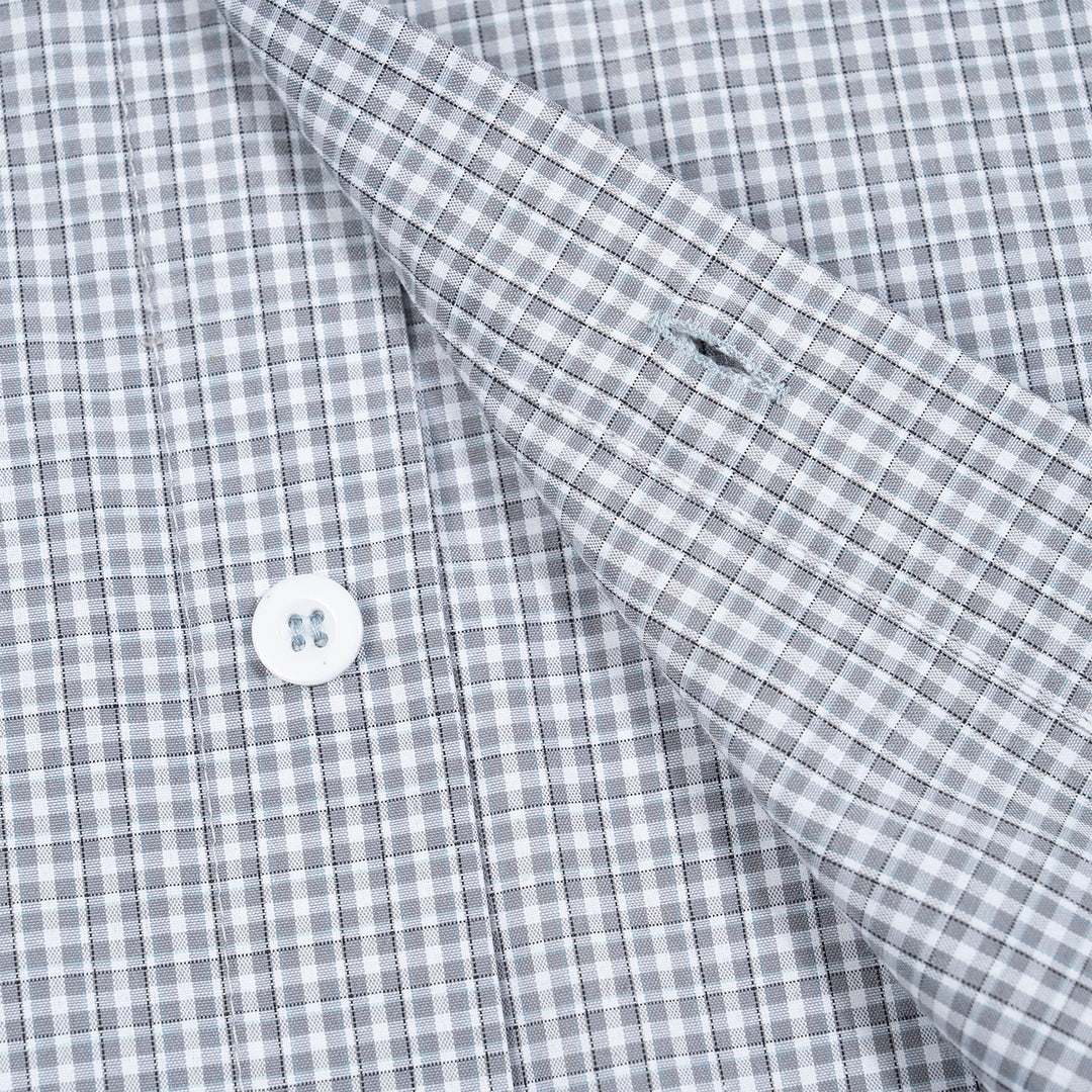 Men's Oversize Check Shirt with Chest Pocket and Fine Grid Pattern Mune Fashion