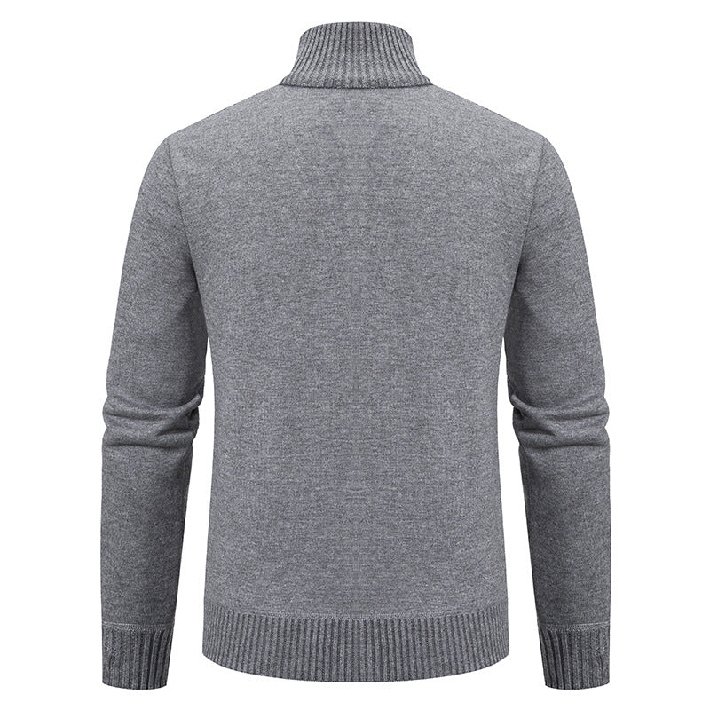 Men's knitted cardigan with raised cable pattern and full-length zipper Mune Fashion