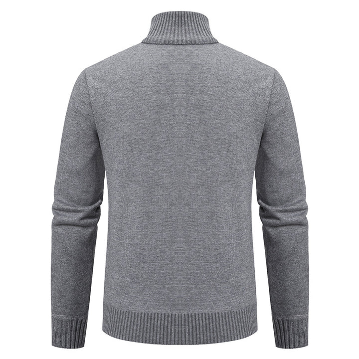 Men's knitted cardigan with raised cable pattern and full-length zipper Mune Fashion