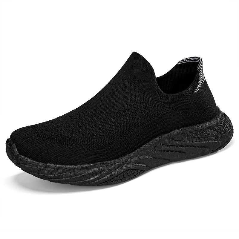 Women's seamless knit entry shoe with sock-like shaft and responsive wave cushioning sole Mune Fashion
