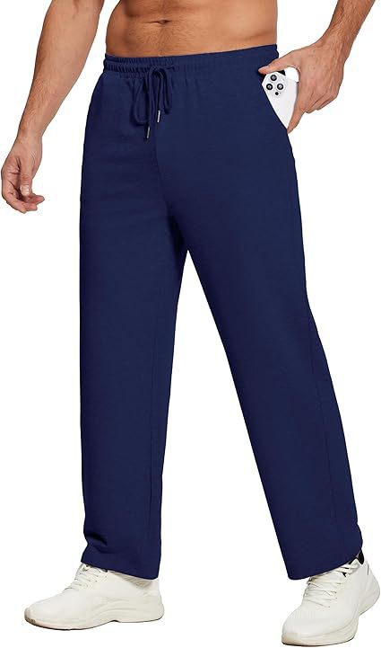 Men's loose-fitting lounge pants made of soft jersey with drawstring, elastic waistband, and straight leg Mune Fashion