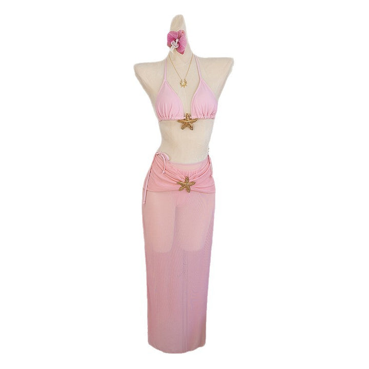 Women's Bikini Set with Transparent Beach Tunic Mune Fashion