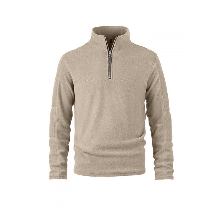 Men's fleece pullover with half zip and stand-up collar Mune Fashion