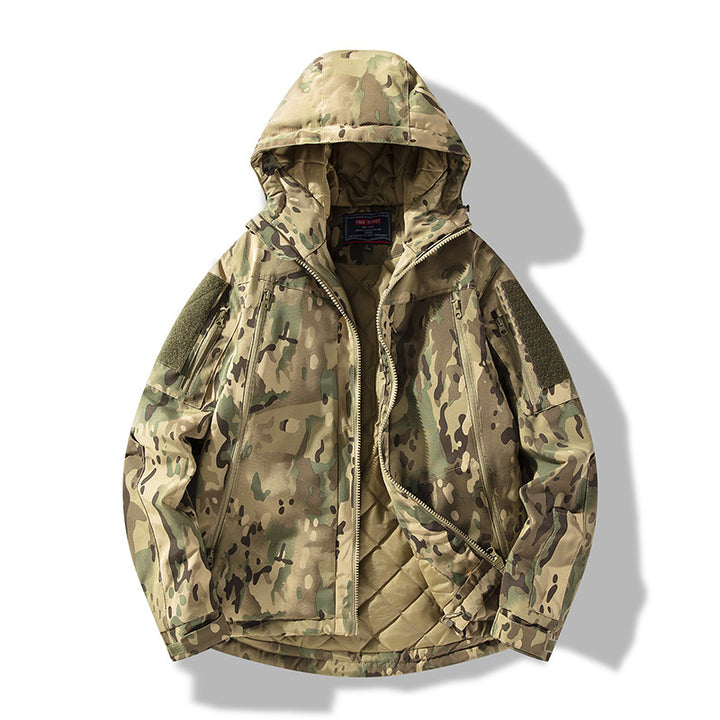 Men's quilted tactical winter jacket with hood and water-repellent outer material Mune Fashion