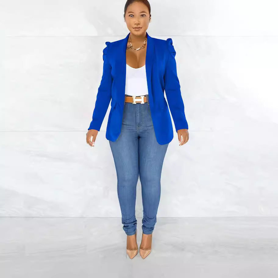 Ladies Elegant Blazer with Shoulder Pads Mune Fashion