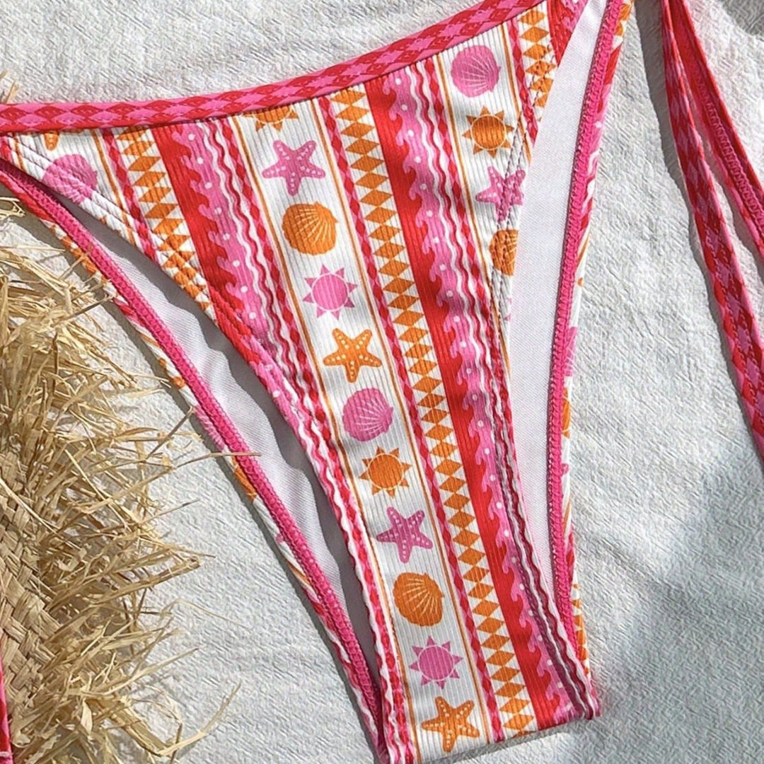 Women's Triangle Bikini with Colorful Pattern Mune Fashion