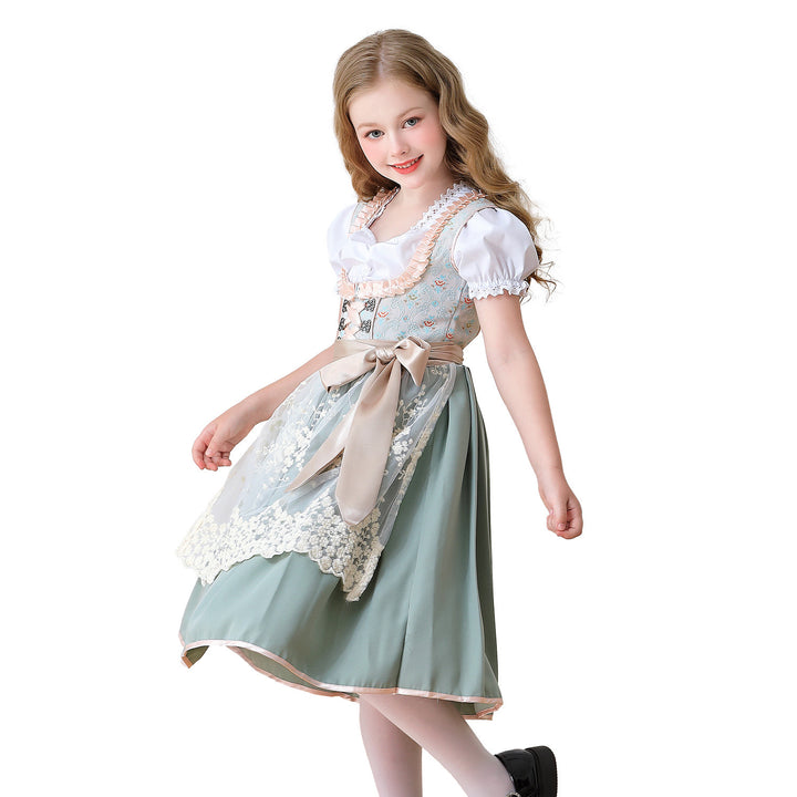 Ladies' elegant girls' traditional dress with ruffled corset and lace embroidery Mune Fashion