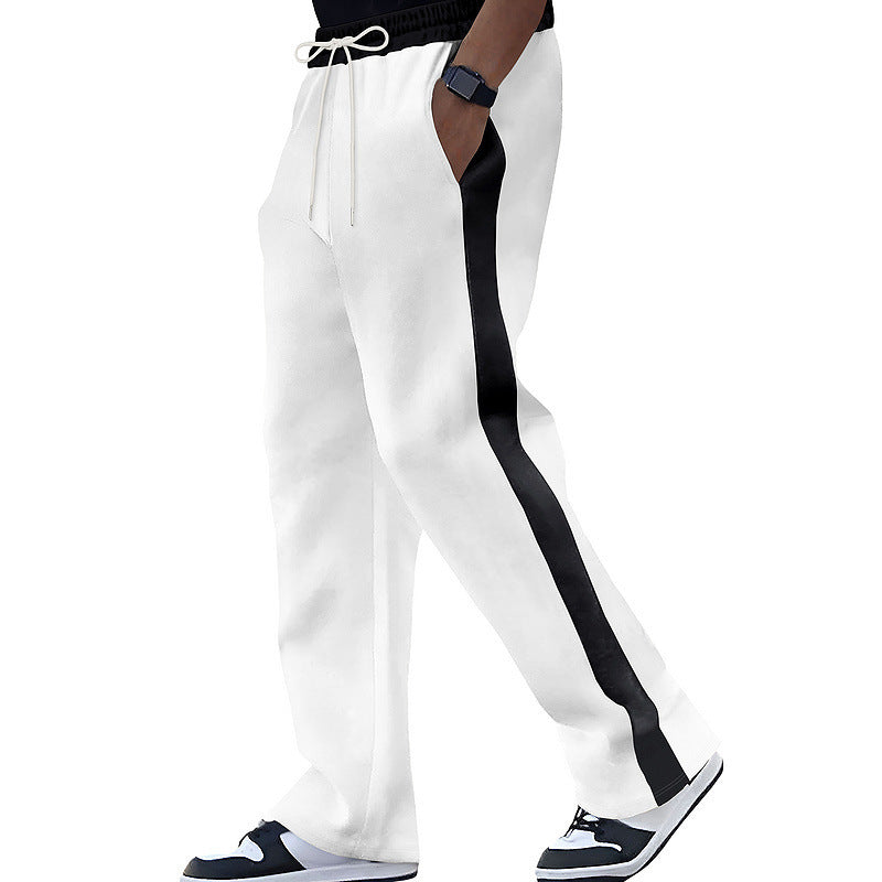Men's loose-fitting jogging pants with contrast side stripes, elastic waistband and drawstring Mune Fashion