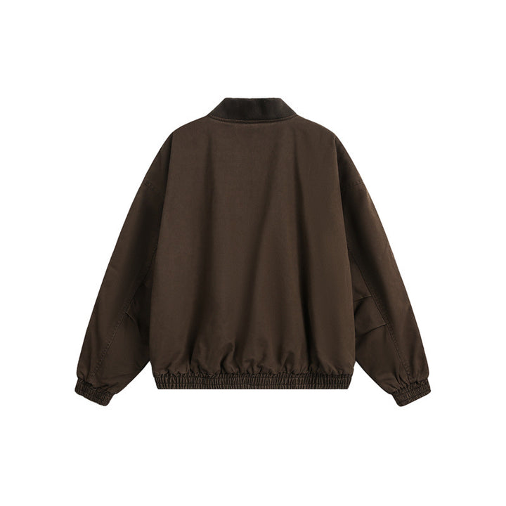 Unisex short-cut boxy bomber jacket made of cotton blend with zipper and elastic hem Mune Fashion
