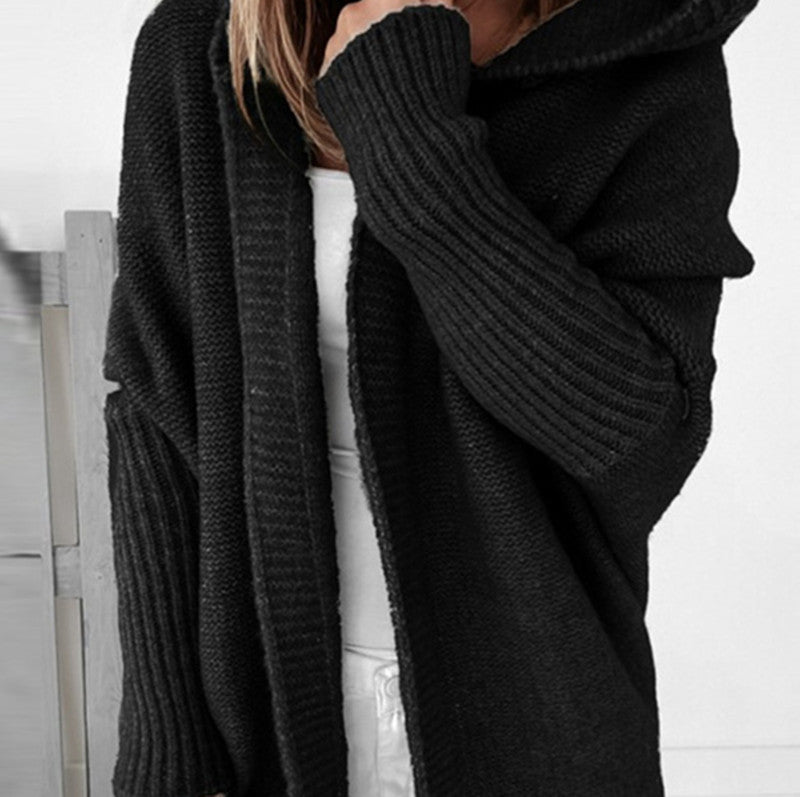 Women's Longline Hooded Knit Cardigan with Open Front Mune Fashion