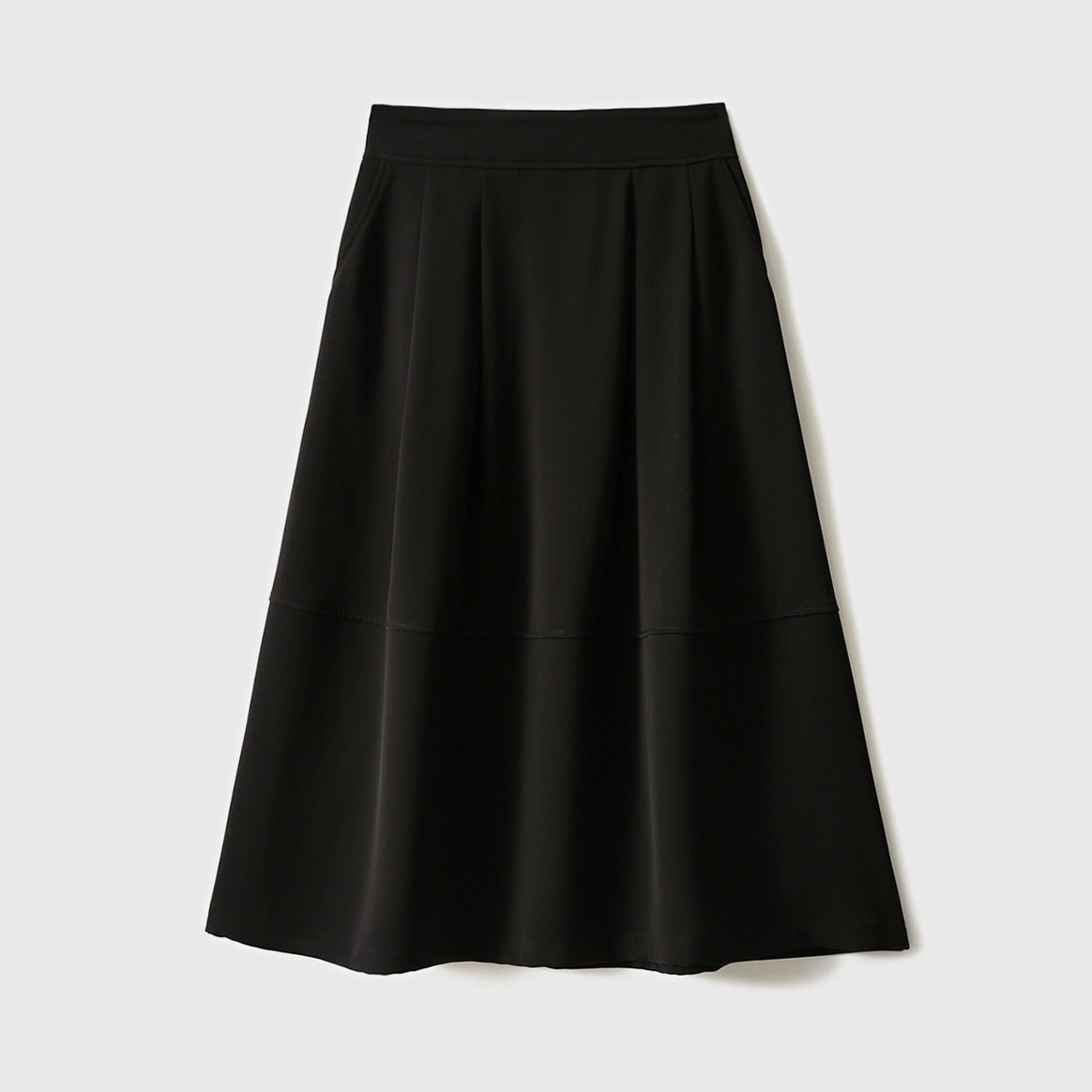 Women Elegant Midi Skirt with Pleats and High Waist Mune Fashion