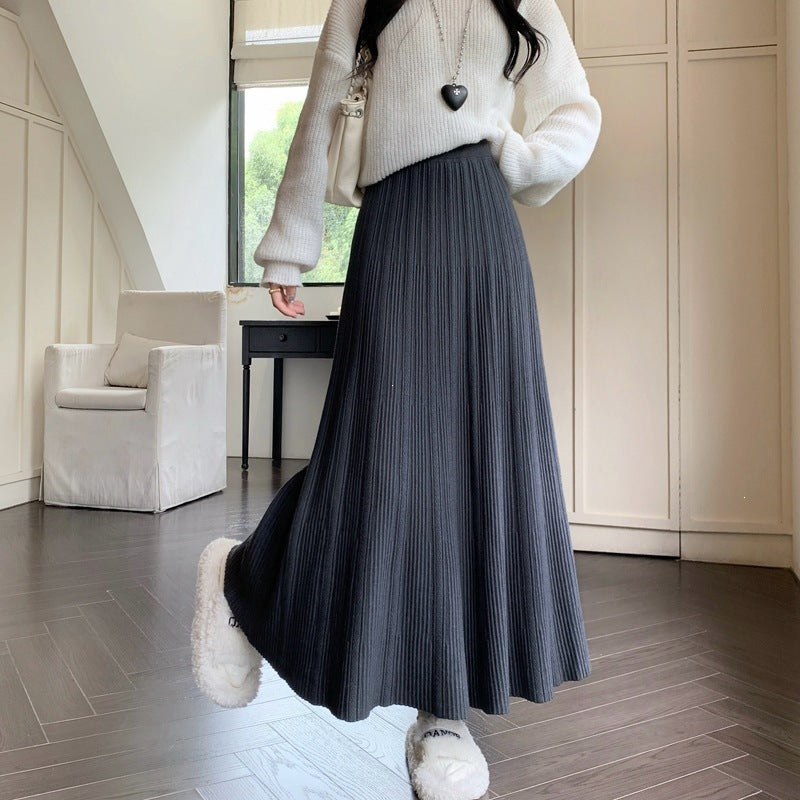 Ladies Elegant, pleated Maxi Skirt Mune Fashion 1787632207