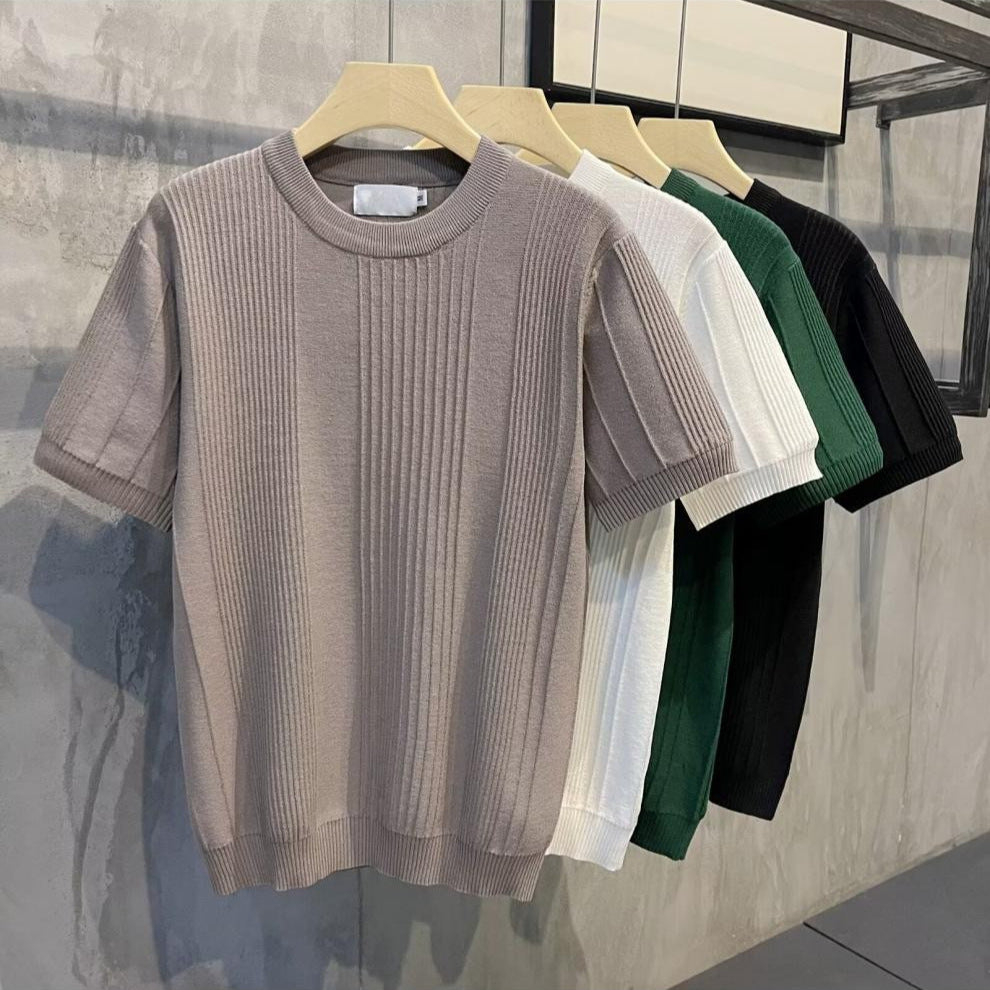 Women's Short Sleeve Knit Top Mune Fashion
