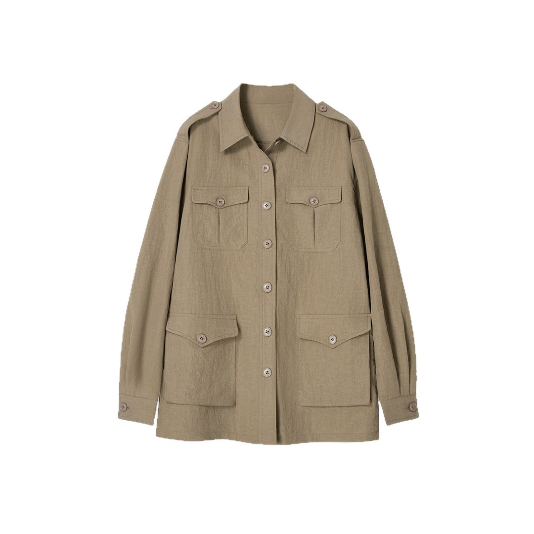 Women's Fashionable Utility Jacket with Pockets Mune Fashion