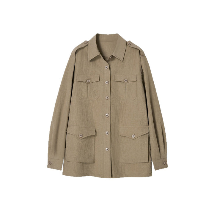 Women's Fashionable Utility Jacket with Pockets Mune Fashion