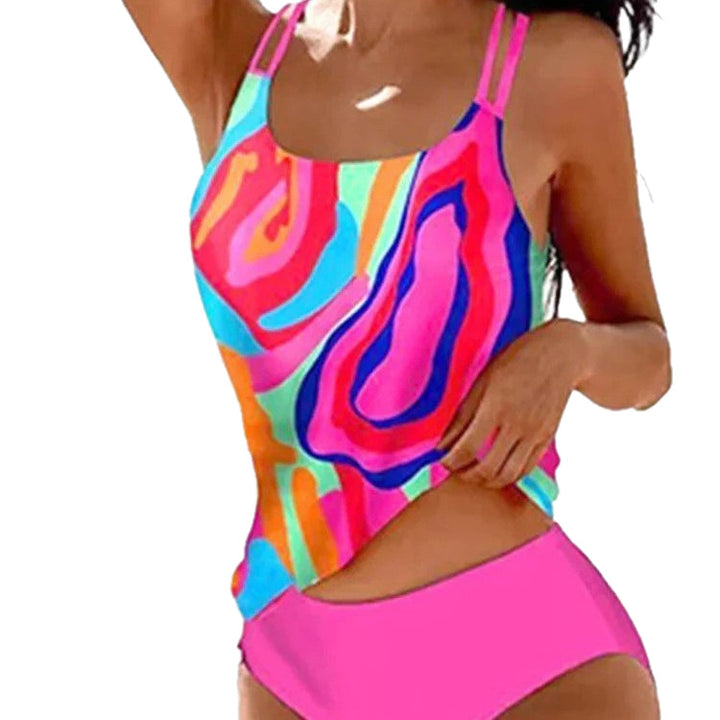 Ladies swimsuit with fashionable print and adjustable straps Mune Fashion