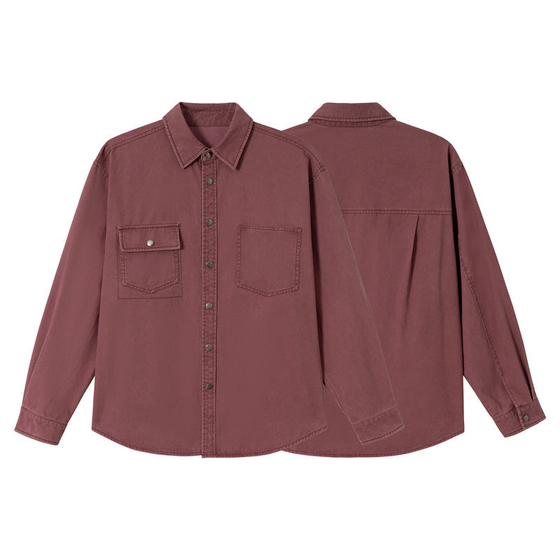 Women's relaxed shirt jacket made of cotton twill with asymmetric breast pocket Mune Fashion